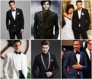 Wedding suits with shawl collar