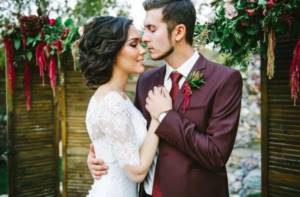 Wedding dresses for the bride and groom