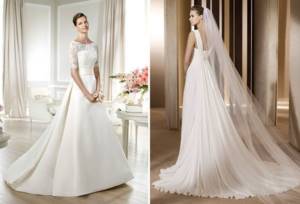 Wedding dresses from different fabrics