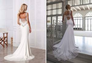 wedding dresses with train and open back
