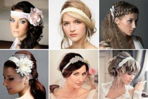 Wedding hairstyles with a headband of flowers and stones 4