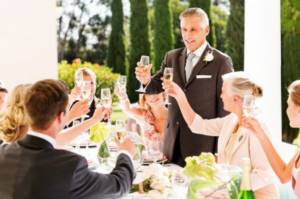 Wedding toasts and congratulations are short
