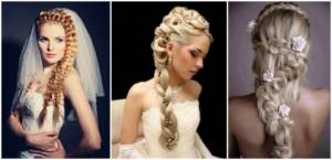 Wedding hairstyles with a French braid
