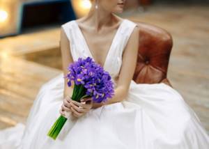 Wedding bouquet of irises