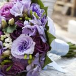 Wedding bouquet of lilac flowers
