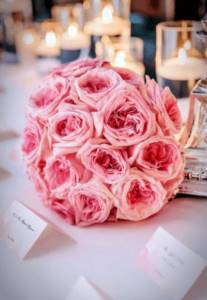 свадебный букет пионовые розы