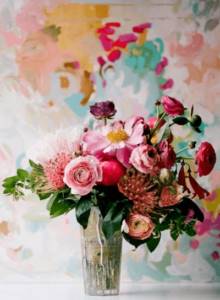 свадебный букет пионовые розы