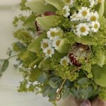 Wedding bouquet with green orchids