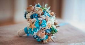 Wedding bouquet in “marine” colors