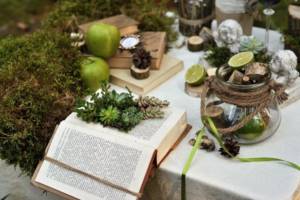 Wedding table decorated in eco style