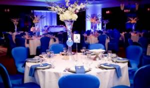 wedding table in blue