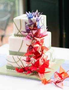 Wedding cake with origami