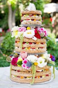 Wedding cake with open layers