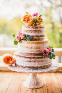 Wedding cake with open layers