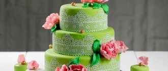 свадебный торт в зеленом цвете 1