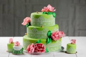 свадебный торт в зеленом цвете 1