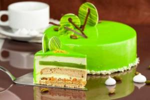 свадебный торт в зеленом цвете 5