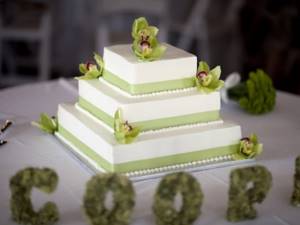 свадебный торт в зеленом цвете 7