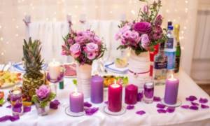 свечи на свадебном столе