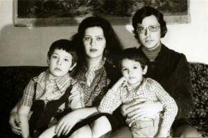 Tatyana Tolstaya and Andrei Lebedev with their sons