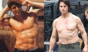 Tom Cruise in his youth and now
