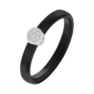 thin black ring with stone