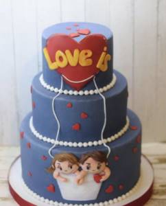 Love Is multi-tiered cake
