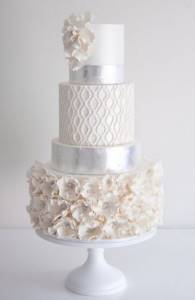 Cake with silver elements