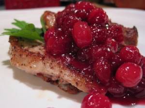 Stewed meat with lingonberries