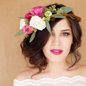 styling with flowers and curls for a wedding