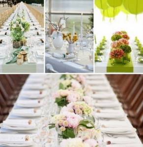 Decorating tables for guests with flowers