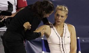 Sharapova injured her shoulder in 2009