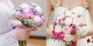 In the warmer months, peonies look wonderful in the hands of newlyweds