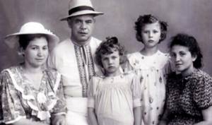 Valentina and her mother (right) with relatives in Poltava