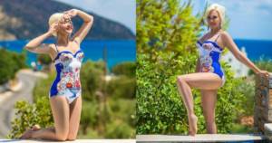 Vasilisa Volodina showed off a good figure in a swimsuit