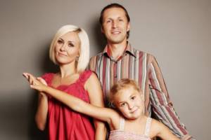 Vasilisa Volodina with her family