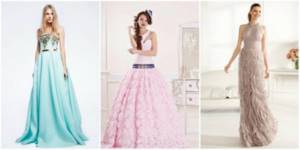 Evening dresses for a wedding for the bride: simple, lace, and a fishnet silhouette, for plus size ones, blue, white, pink. Photos of fashionable options 