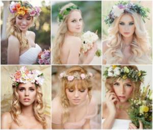 Wreaths for the bride in rustic and shabby chic styles