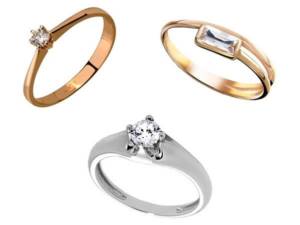 All types of jewelry rings - solitaires