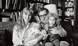 Woody Allen and Mia Farrow with children