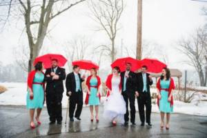 Bright umbrellas for weddings