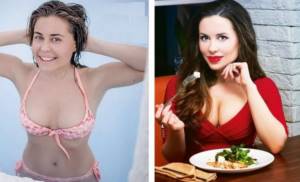 Yulia Mikhalkova before and after breast augmentation