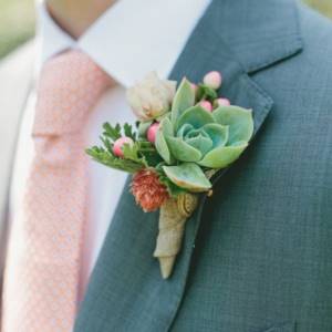 green boutonniere for jacket