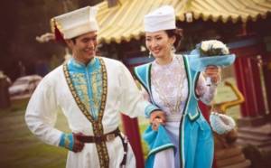 bride and groom in Kalmykia