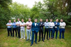 groom with friends