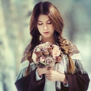 Winter bridal bouquet in Russian folk style photo