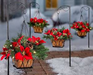 winter bouquet in a basket
