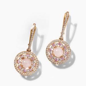 gold earrings with cubic zirconia